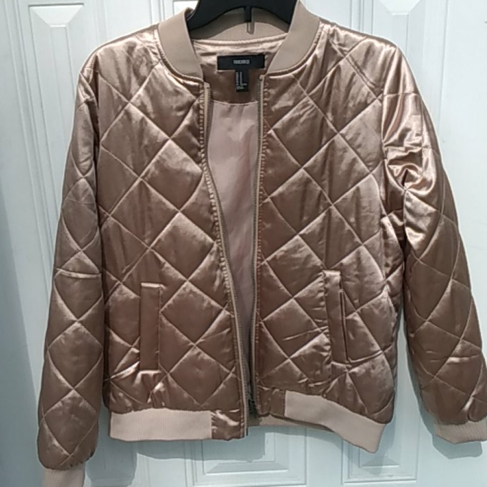 Silky gold puffer jacket